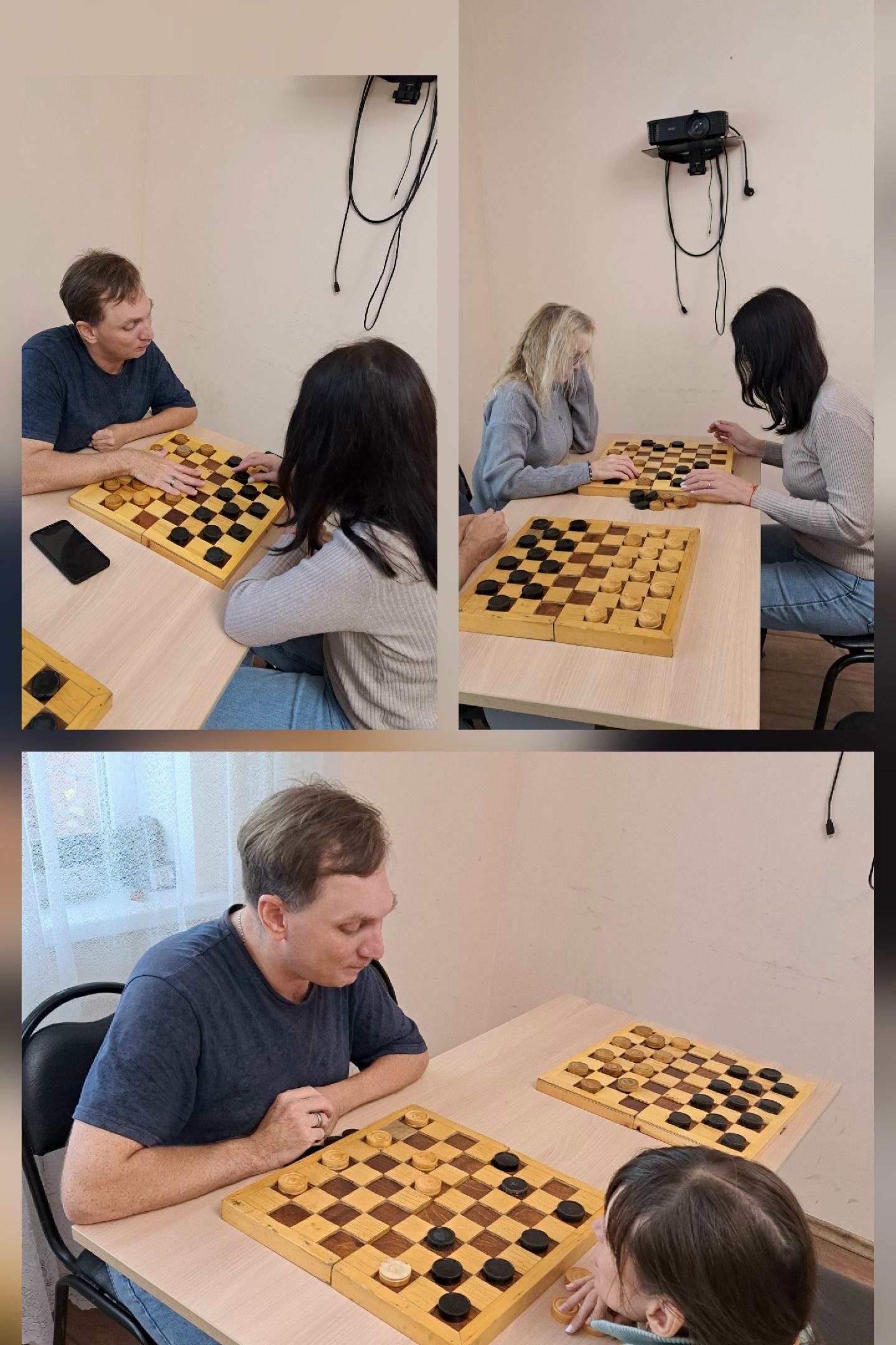 Участники оттачивают технику игры в шашки